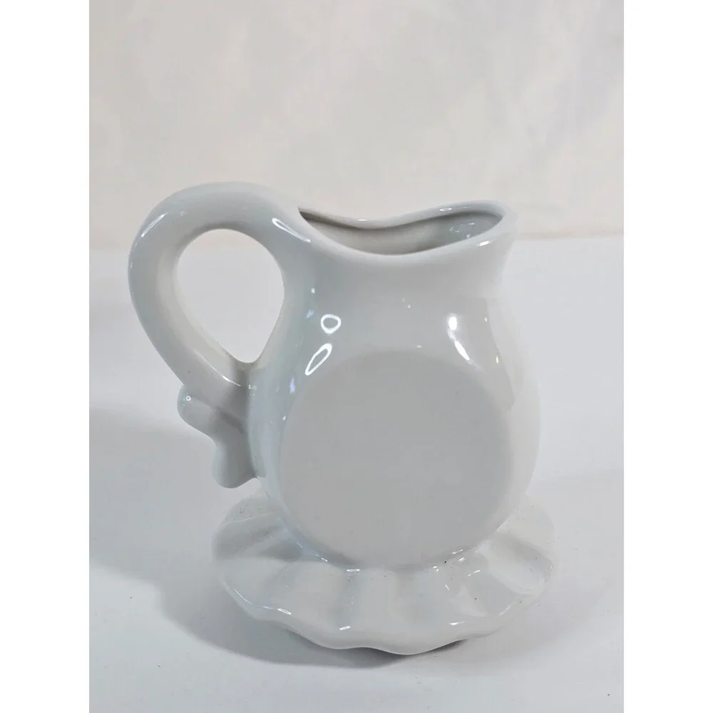 Vintage White Ceramic Miniature Creamer Pitcher